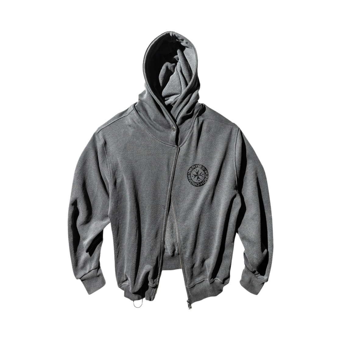 펀치 드렁크 파티즈 헐트 로고 판초 집 후디 차콜