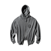 Punch Drunk Parties Hurt Logo Poncho Zip Hoodie Charcoal