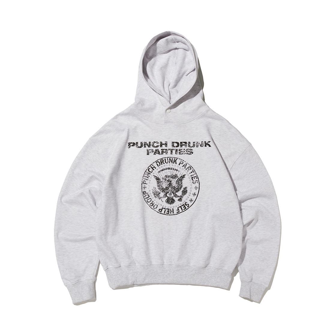 펀치 드렁크 파티즈 SHG 실 오버사이즈 후드 멜란지화이트