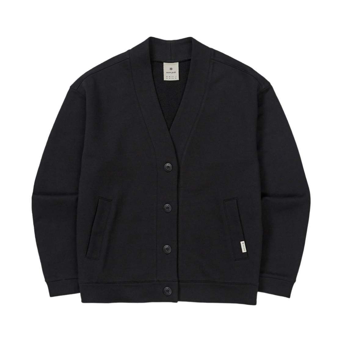 (W) 스노우 피크 브이넥 가디건 블랙((W) Snow Peak V-Neck Cardigan Black)