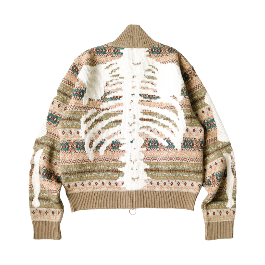 캐피탈 7G 울 페어 아일 본 집 숏 가디건 오렌지