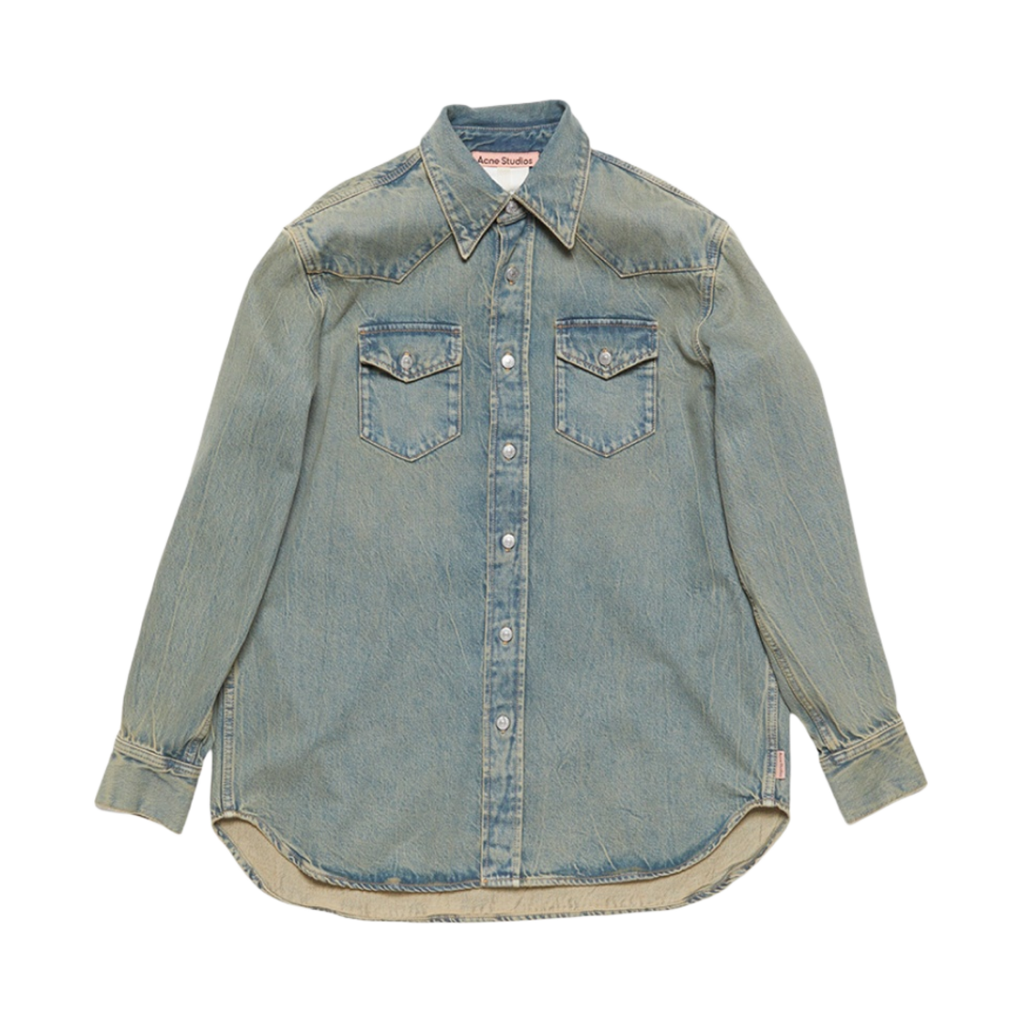 CB0073-BUF (W) Acne Studios Denim Shirt Relaxed Fit Blue Beige