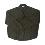 Nonnod Cropped Flexible String Check Shirt Brown