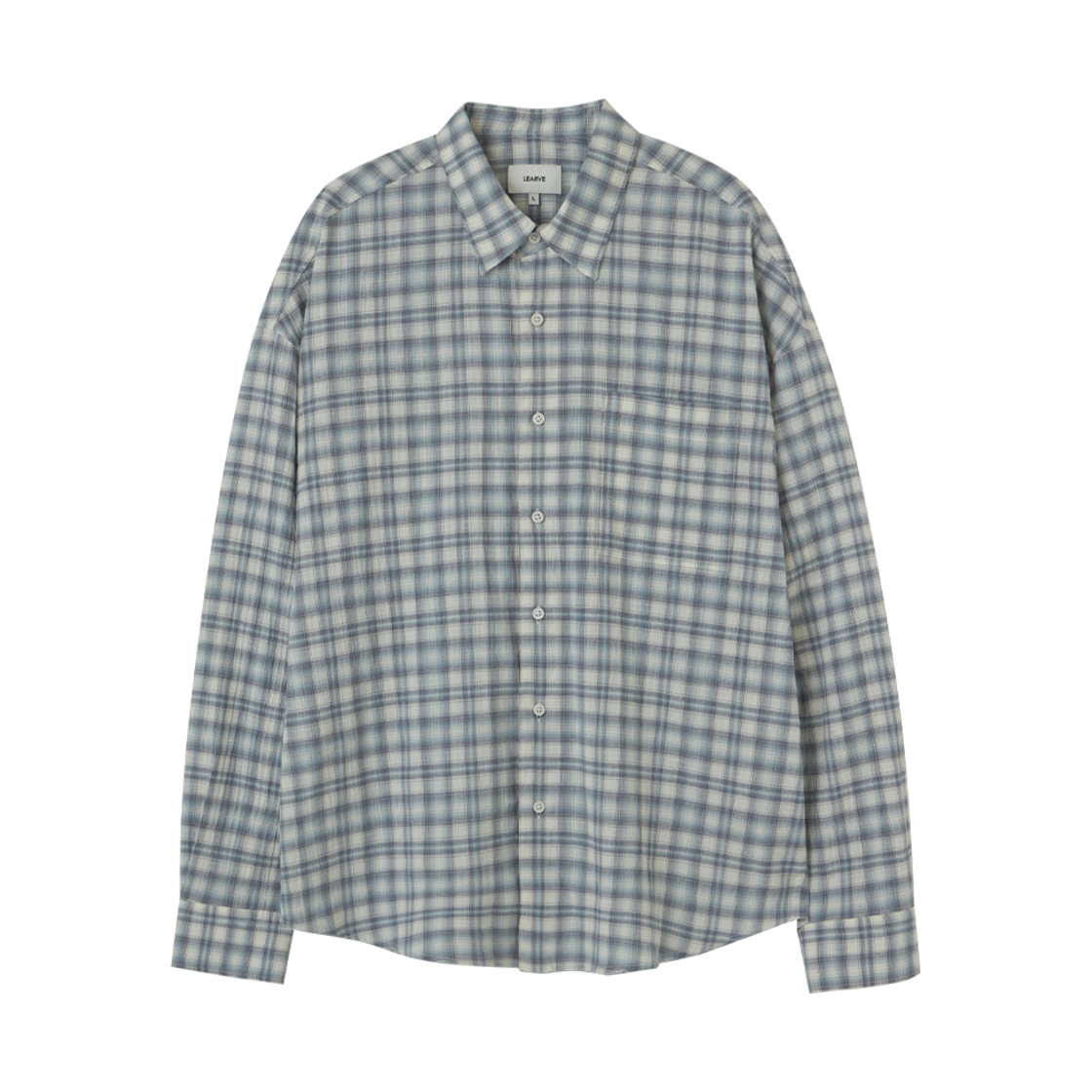 LE7SSH08-BU Breeze Oversized Mini Ombre Check Shirt Sand Blue