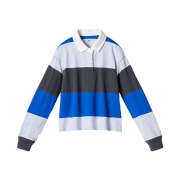 (W) Uniqlo x JW Anderson Boxy Rugger Polo Shirt Stripe Blue - KR