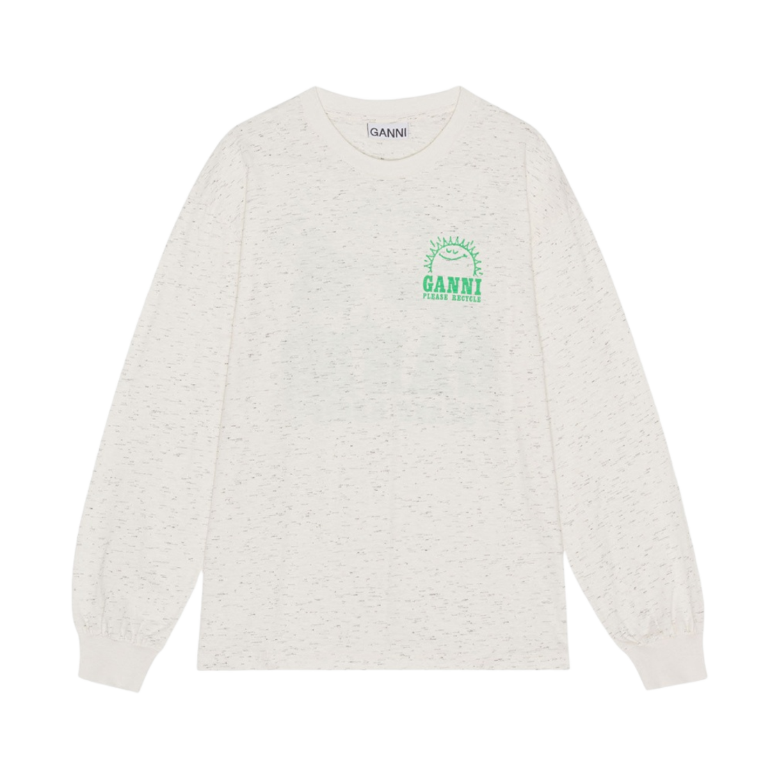 (W) 가니 롱슬리브 도티드 티셔츠 에그렛((W) Ganni Long Sleeve Dotted T-Shirt Egret) - 2