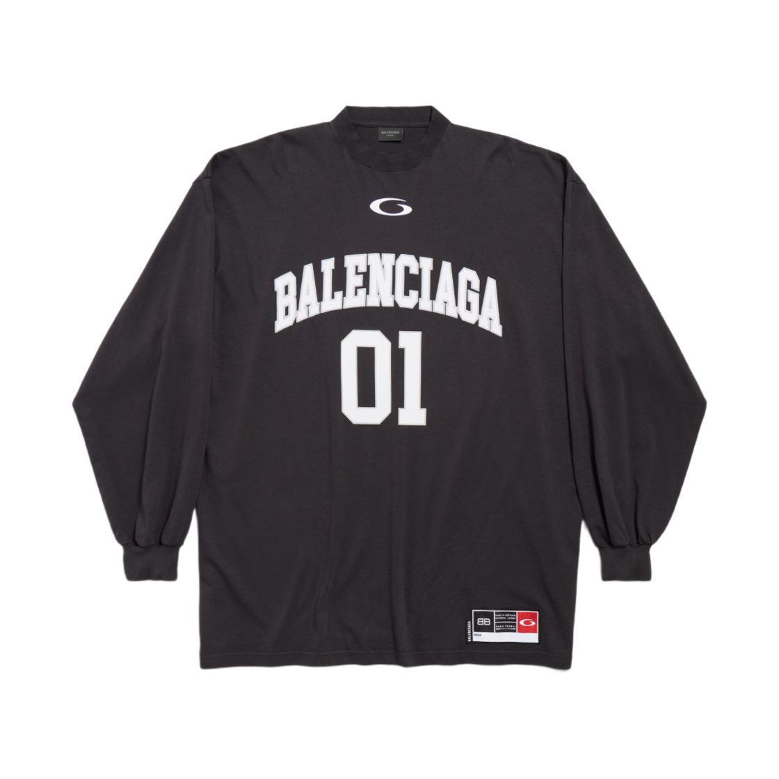 발렌시아가 바스켓볼 시리즈 롱슬리브 티셔츠 라지 핏 블랙(Balenciaga Basketball Series Long Sleeve T-Shirt Large Fit Black) - 1