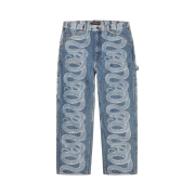 Supreme x Hysteric Glamour Snake Double Knee Denim Painter Pants Blue - 21SS