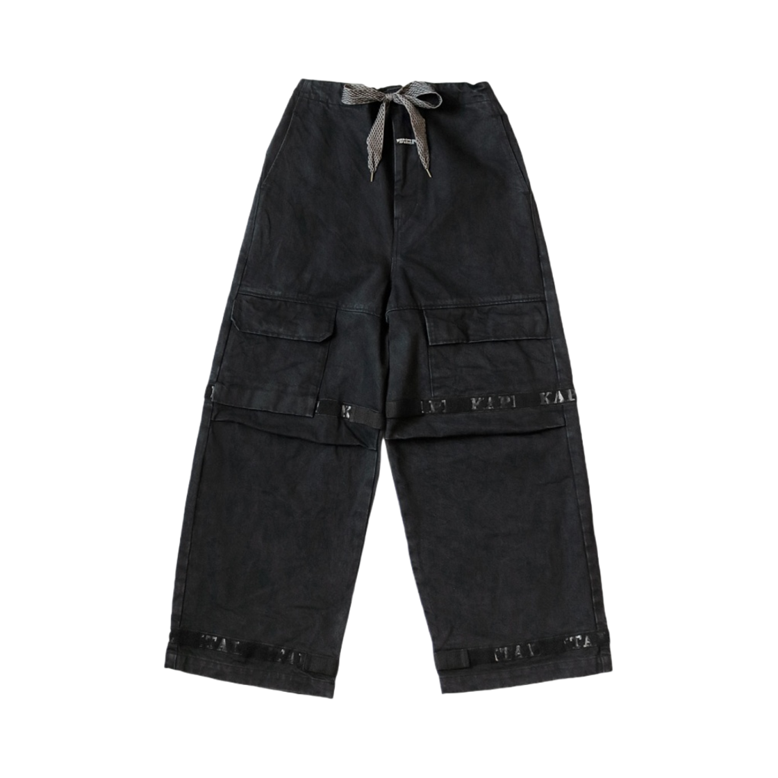 캐피탈 14온즈 블랙 X 블랙 데님 누벨 셔틀 팬츠 블랙(Kapital 14 oz. Black X Black Denim Nouvelle Shuttle Pants Black) - 1