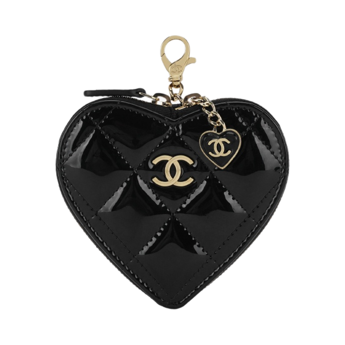 샤넬 지퍼 동전 지갑 페이턴트 카프스킨 레진 & 골드 메탈 블랙(Chanel Zipped Coin Purse Patent Calfskin Resin & Gold Black) - 1