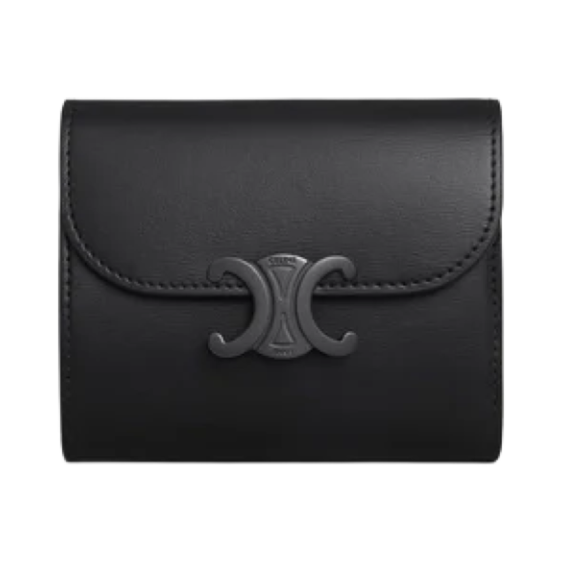 셀린느 스몰 플랩 월렛 트리옹프 샤이니 카프스킨 블랙(Celine Small Flap Wallet Triomphe in Shiny Calfskin Black)