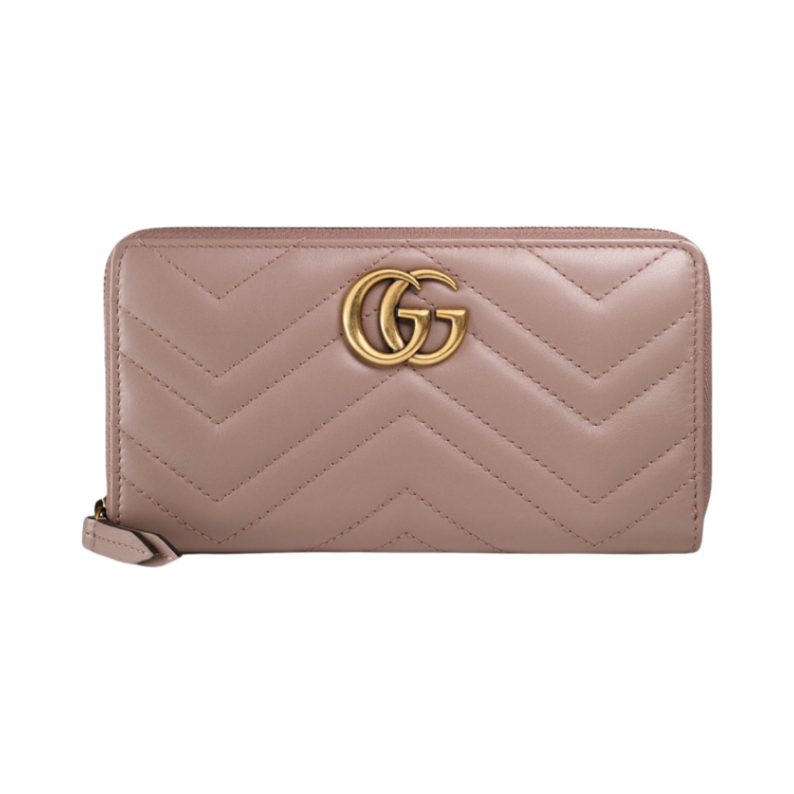 443123-DTD1T-5729 Gucci GG Marmont Matelasse Zip Around Wallet Dusty Pink