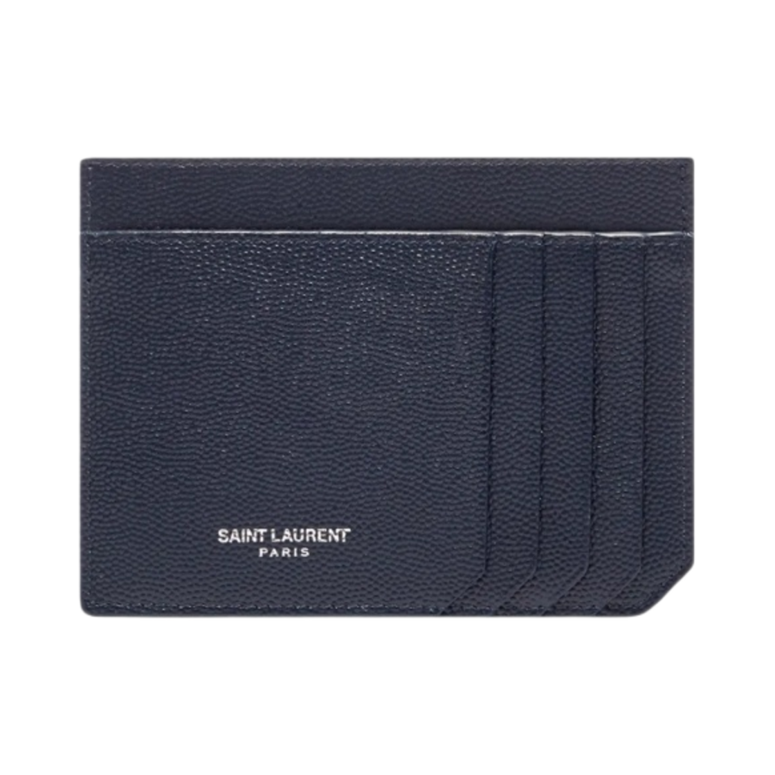 생로랑 그랑 드 뿌드르 엠보스드 레더 ID 카드 케이스 미드나잇 블루(Saint Laurent ID Card Case in Grain De Poudre Embossed Leather Midnight Blue) - 1