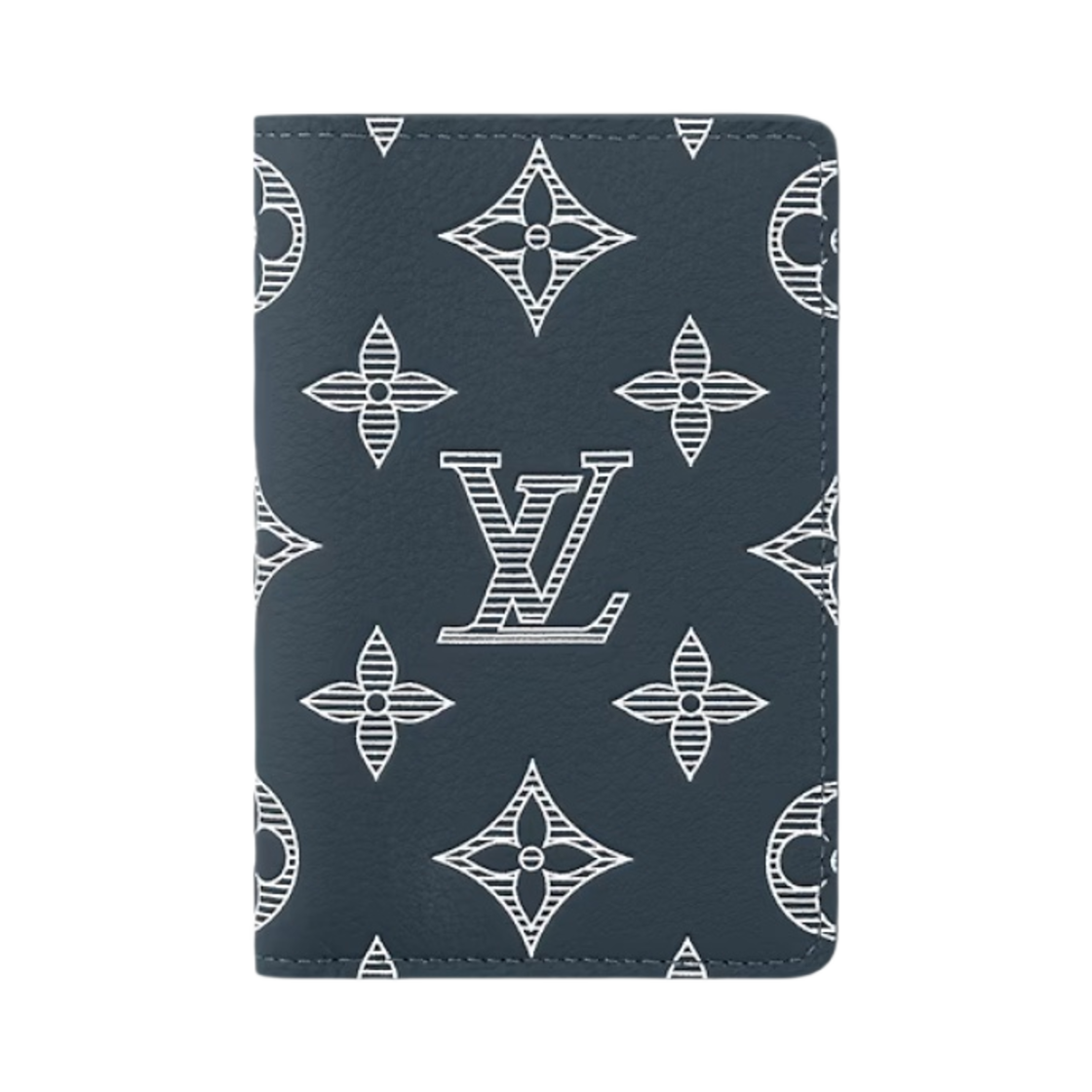 M83378 Louis Vuitton Pocket Organizer Monogram Shadow Navy Blue