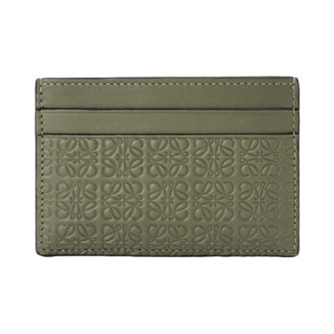 로에베 리피트 플레인 카드 홀더 인 엠보스 실크 카프스킨 아보카도 그린(Loewe Repeat Plain Card Holder in Embossed Silk Calfskin Avocado Green)