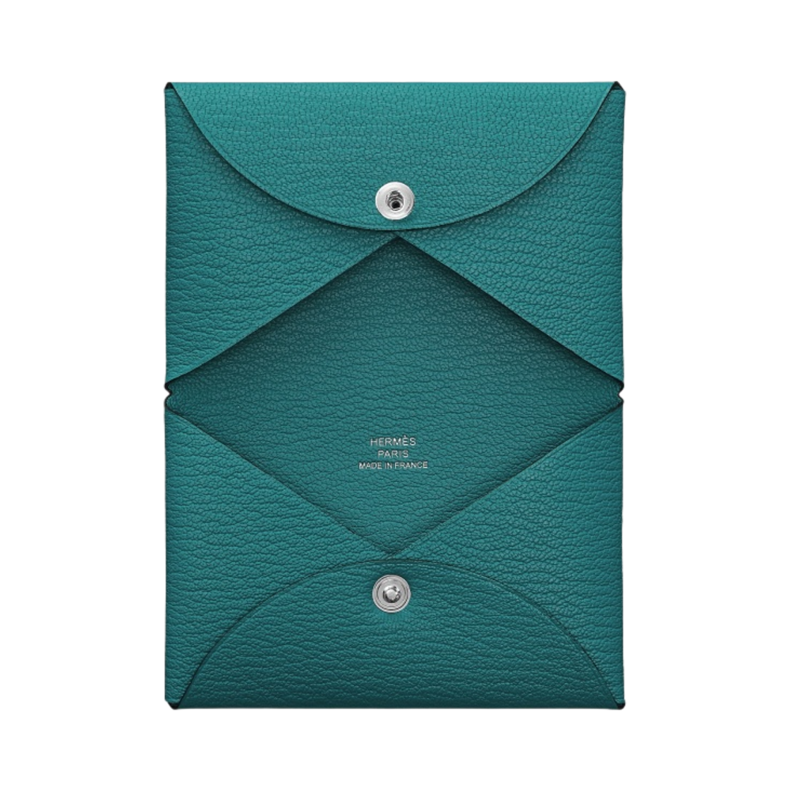 에르메스 칼비 카드 홀더 미조레 고트스킨 & 팔라듐 하드웨어 베르 보스포어(Hermes Calvi Card Holder Mysore Goatskin & Palladium Vert Bosphore) - 2