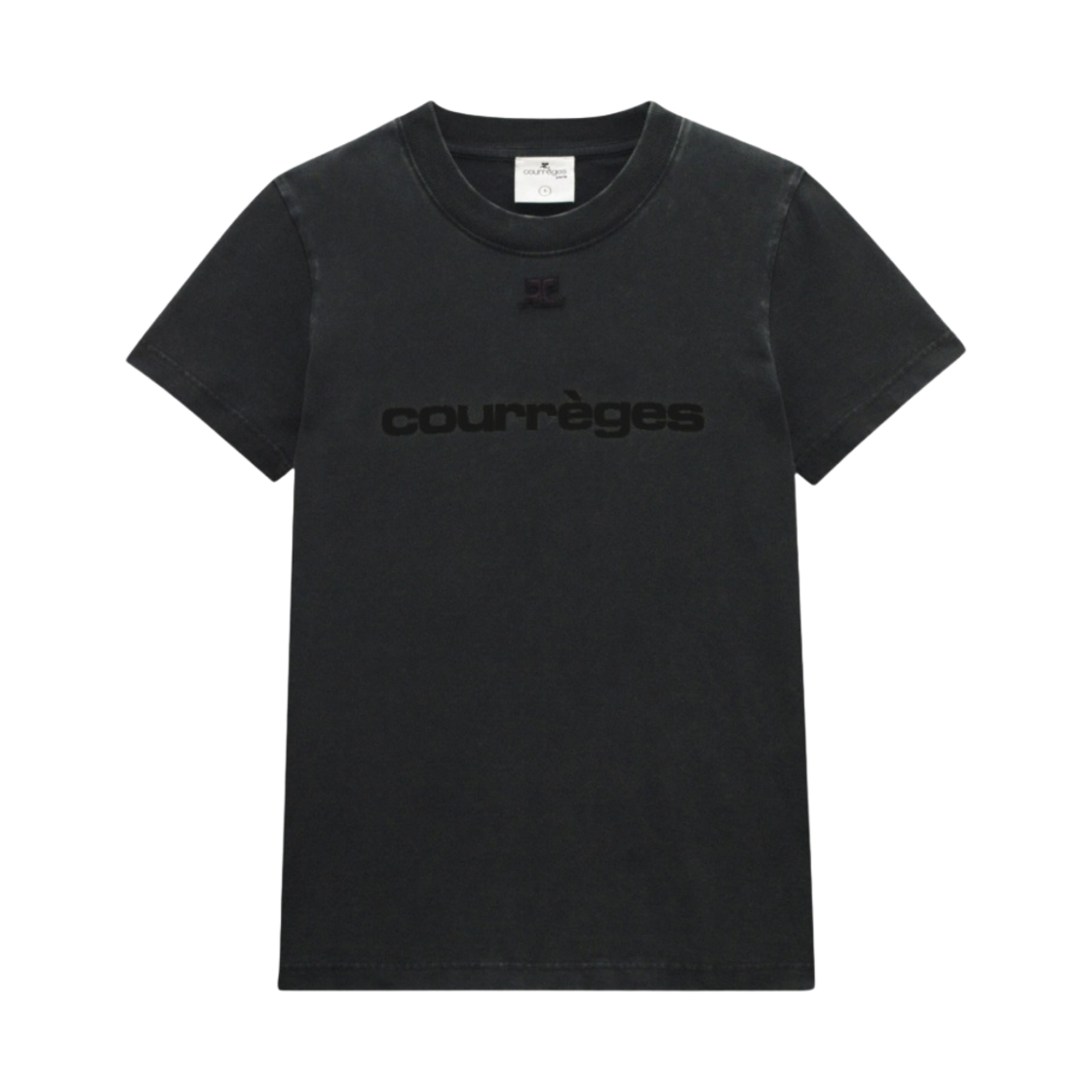 (W) 꾸레쥬 프린티드 티셔츠 스톤워시드 그레이((W) Courreges Printed T-Shirt Stonewashed Grey) - 1