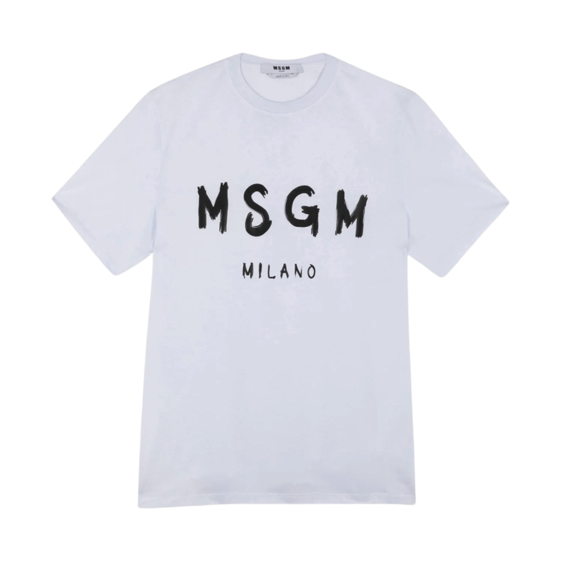 엠에스지엠 브러쉬드 로고 코튼 티셔츠 화이트(MSGM Cotton T-Shirt with Brushed Logo White)