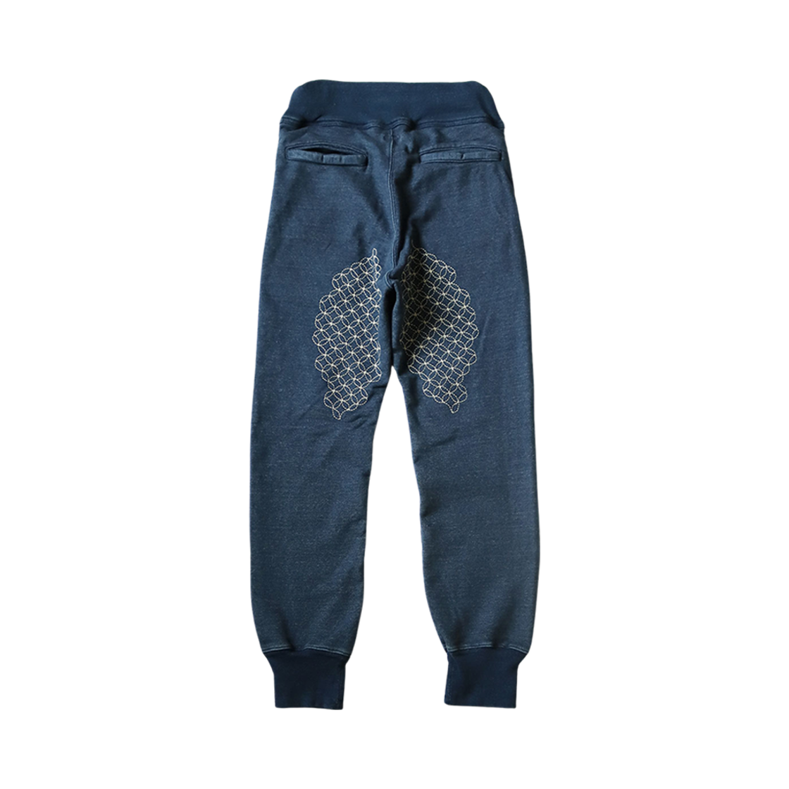 캐피탈 IDG 플리스 스웨트 립 팬츠 래핑 클로스 자수 인디고(Kapital IDG Fleece Sweat Rib Pants Wrapping Cloth Embroidery Indigo) - 2