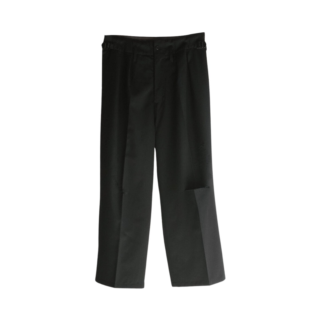 ANC-PT47-A Ancellm Wool Damage Wide Slacks Black