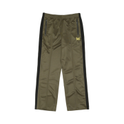 Needles x Loftman Track Pants Poly Smooth Olive Black - Loftman Exclusive