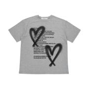 The Museum Visitor Heart Sprayed T-Shirt Grey