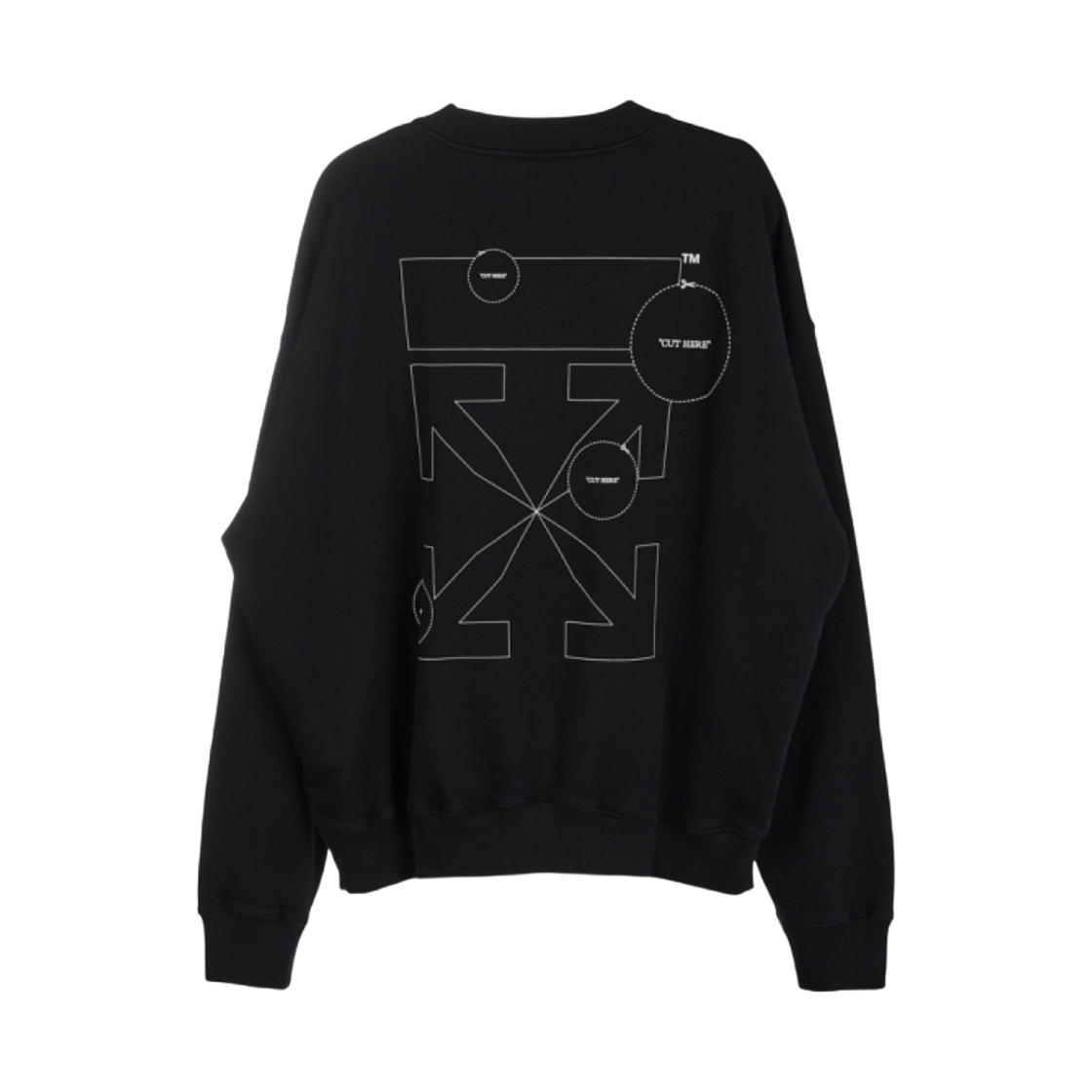 오프화이트 컷 히어 스웨트셔츠 블랙(Off-White Cut Here Sweatshirt Black) - 1