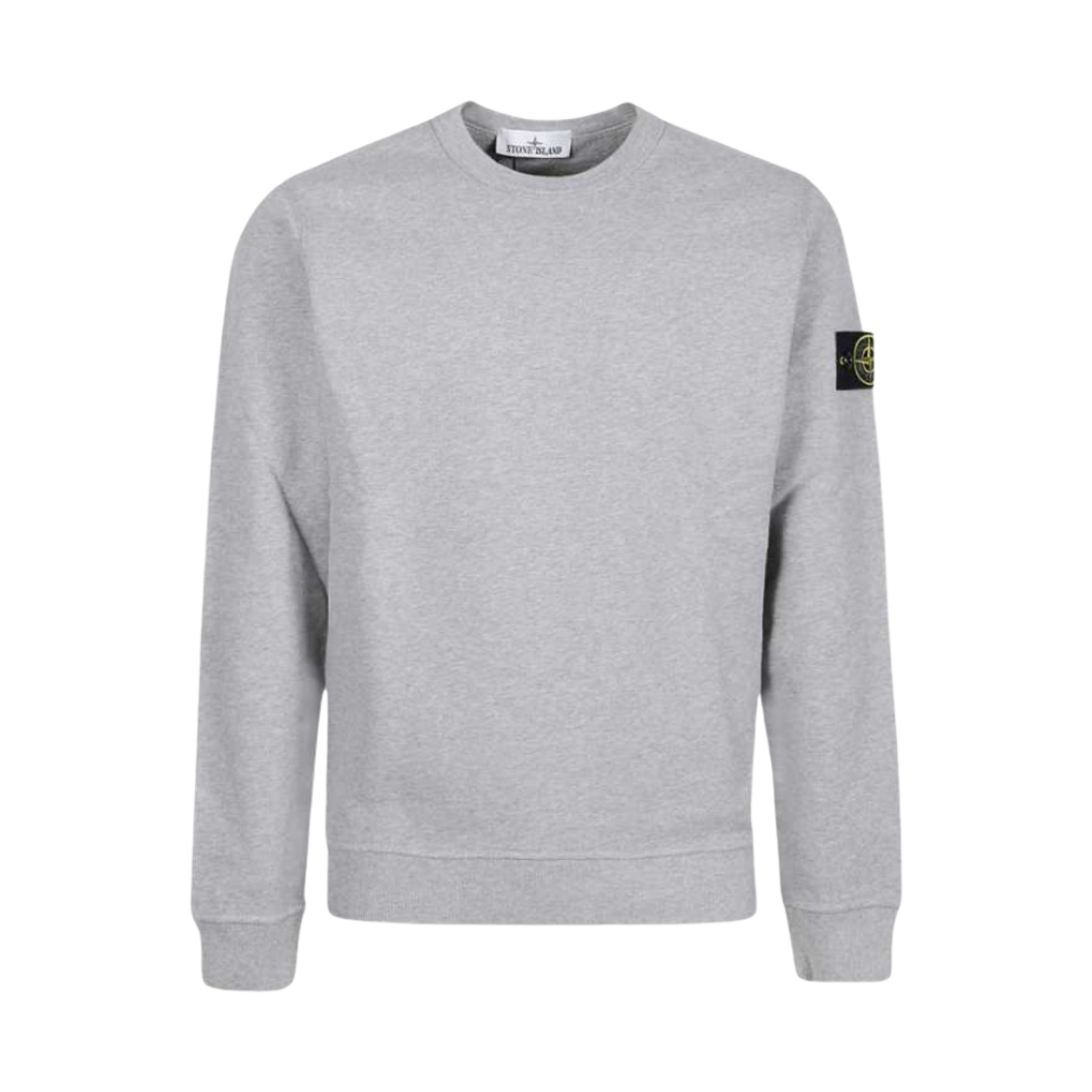스톤 아일랜드 62420 브러쉬드 코튼 플리스 가먼트 다이드 크루넥 스웨트셔츠 멜란지 그레이 - 23FW