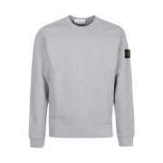 Stone Island 62420 Brushed Cotton Fleece Garment Dyed Crewneck Sweatshirt Melange Grey - 23FW