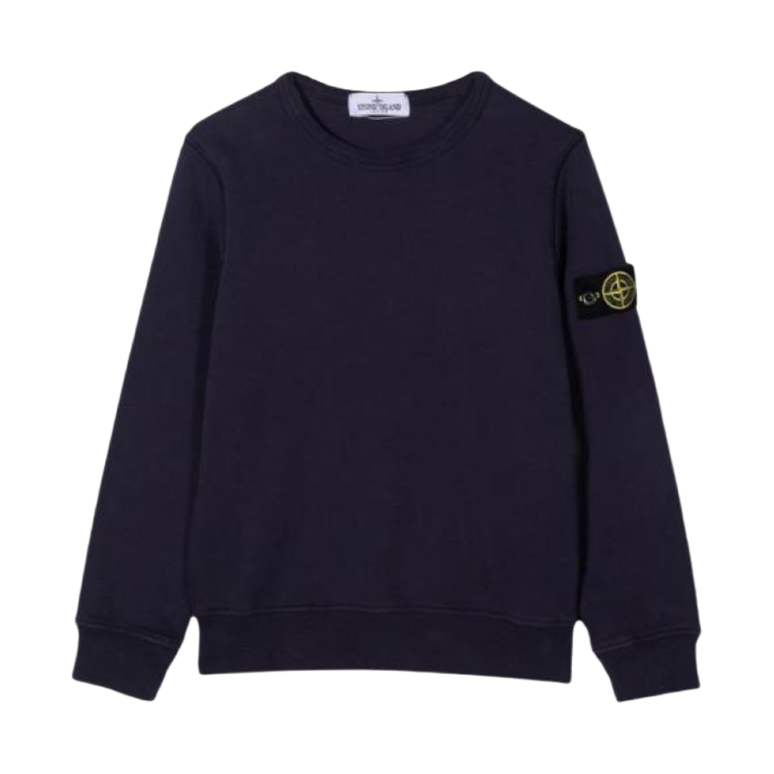 (키즈) 스톤 아일랜드 61340 코튼 플리스 크루넥 스웨트셔츠 네이비 블루 - 22FW