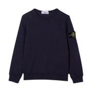 (Kids) Stone Island 61340 Cotton Fleece Crewneck Sweatshirt Navy Blue - 22FW