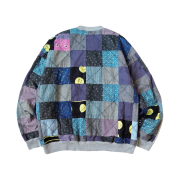 Kapital Top Fleece Rainbowy Quilt Two Tone Big Sweatshirt Gray