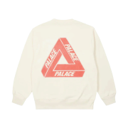 Palace Fleece Tri-Ferg Crew Soft White - 23SS