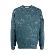 Stone Island 61538 Off-Dye Treatment Crewneck Sweatshirt Pastel Blue - 22SS
