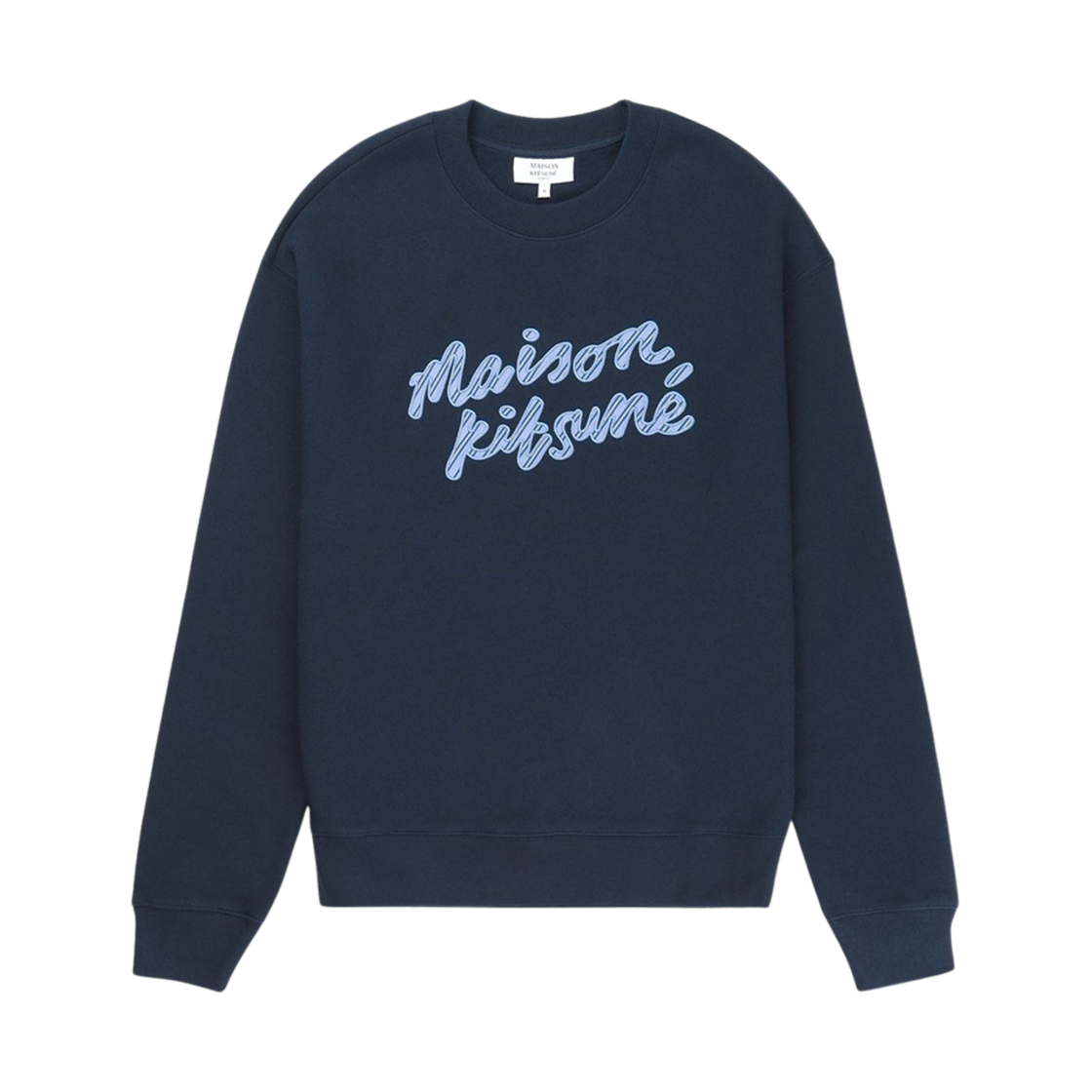 NM00310KM0307-P480 Maison Kitsune Handwriting Comfort Sweatshirt Navy