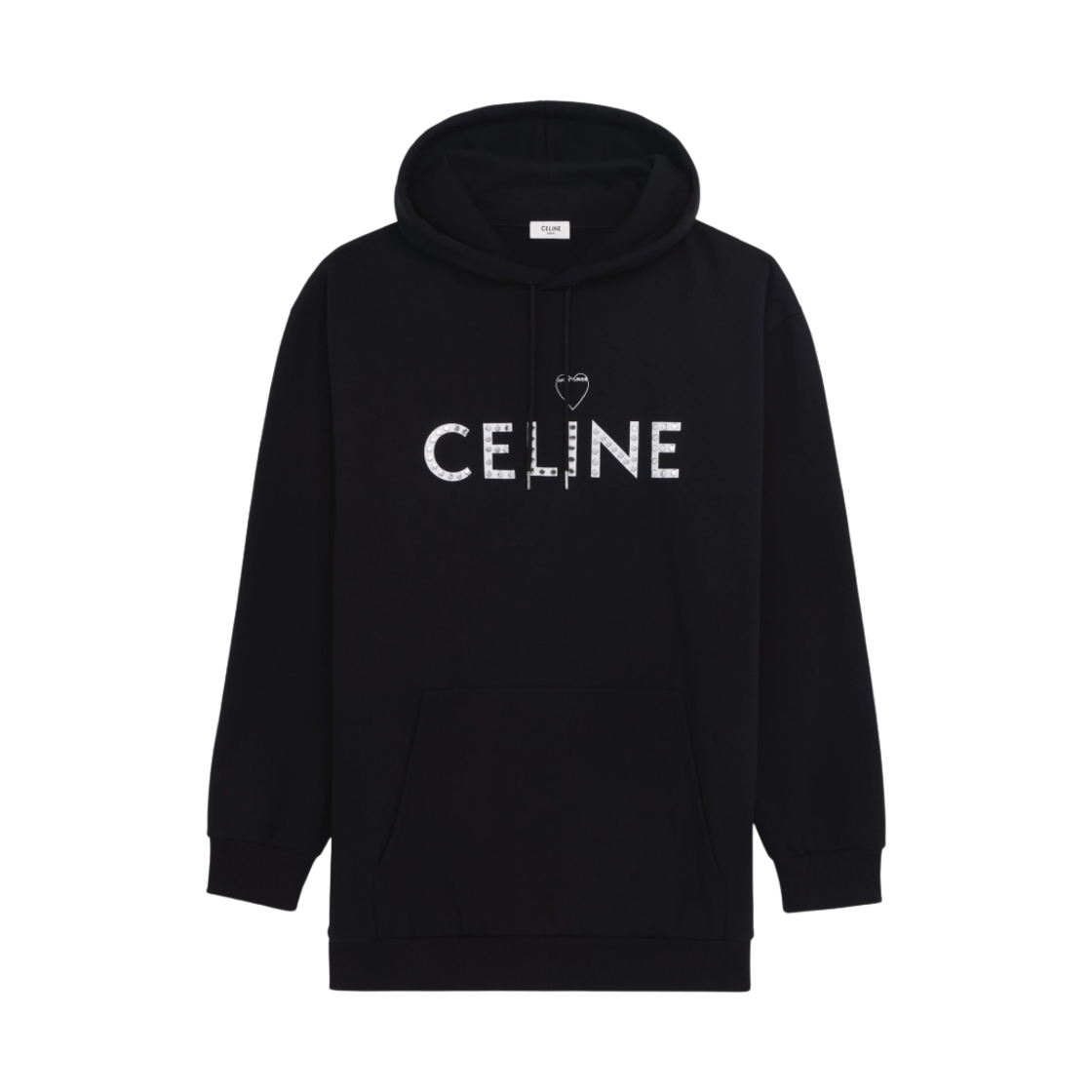 셀린느 코튼 플리스 럭키 러버 후드 블랙 화이트(Celine Lucky Lover Hoodie in Cotton Fleece Black White) - 1