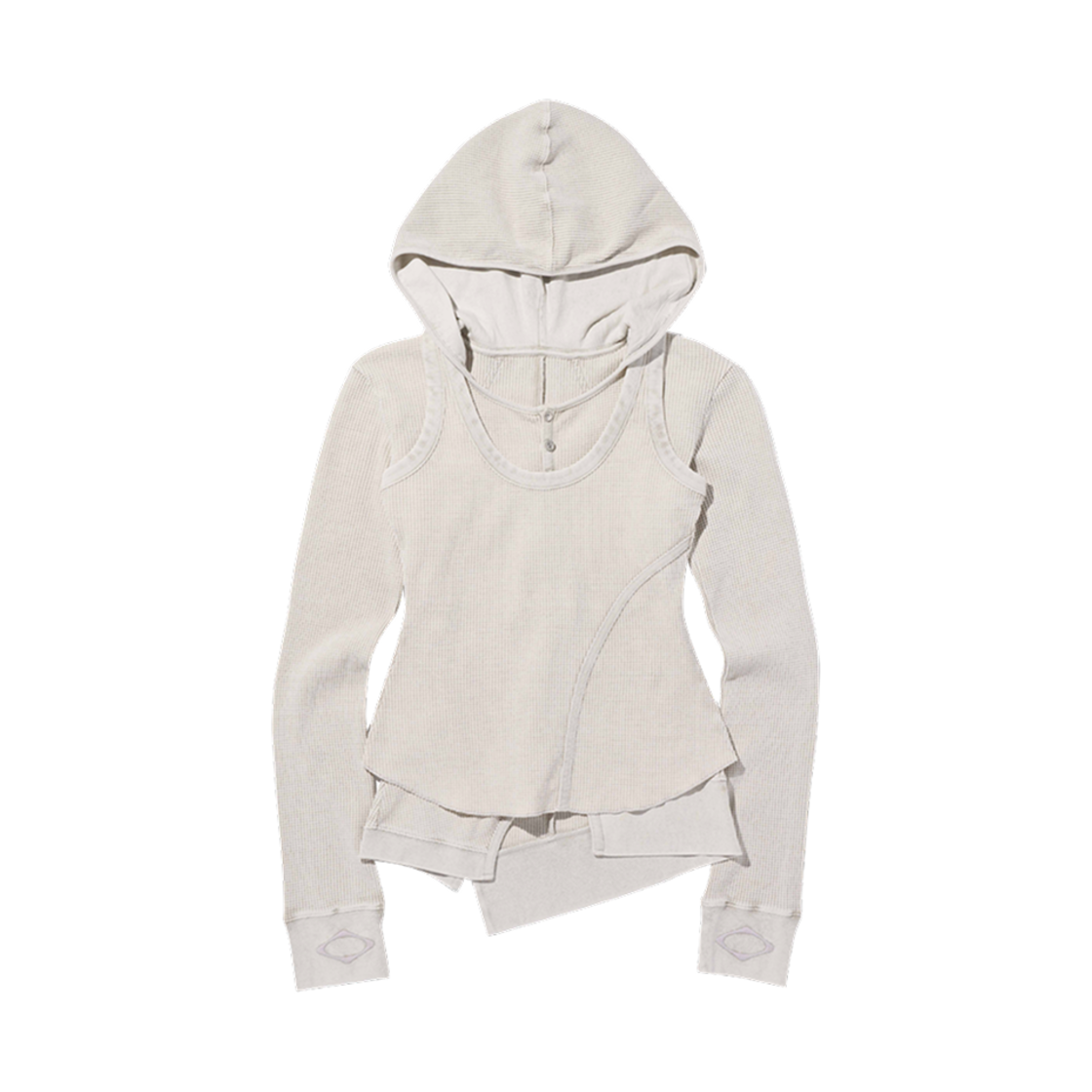 MSCHF LAYERED WAFFLE HOODIE SET_BLEACHED トップス MSCHF LAYERED