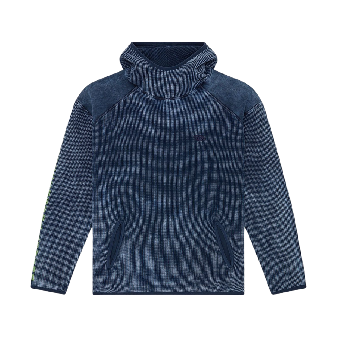 디젤 S-와프-후드 워시드 와플 저지 후드 블루(Diesel S-Waf-Hood Hoodie in Washed Waffle Jersey Blue)