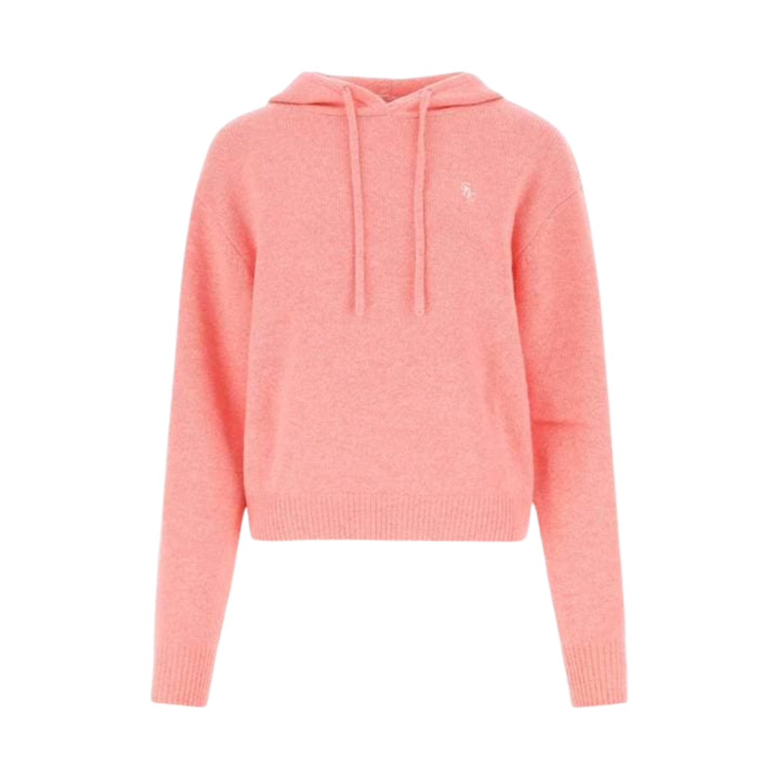 (W) 스포티 앤 리치 파인 니트 드로우스트링 후드 핑크((W) Sporty & Rich Fine Knit Drawstring Hoodie Pink) - 1