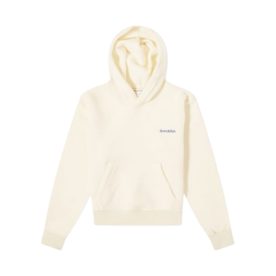 스포티 앤 리치 세리프 로고 후드 폴라 스웨트셔츠 크림(Sporty & Rich Serif Logo Hooded Polar Sweatshirt Cream)