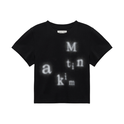 W) 마뗑킴 로고 크롭탑 네이비 | Matin Kim | KREAM