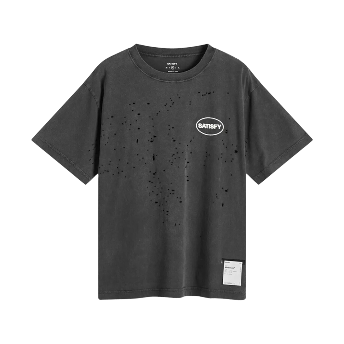 새티스파이 모스테크 티셔츠 에이즈드 블랙(Satisfy Mothtech T-Shirt Aged Black)