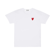 Play Comme des Garcons Double Red Heart T-Shirt White