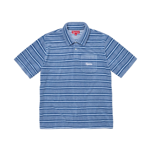 슈프림 스트라이프 테리 숏슬리브 폴로 레드 - 24SS | Supreme | KREAM