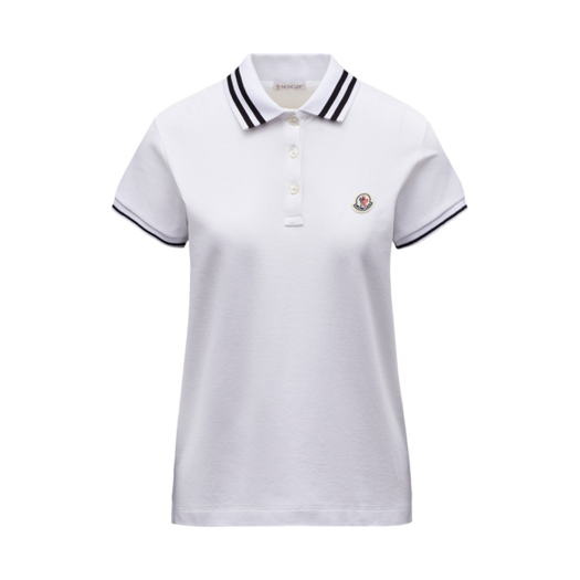(W) Moncler Logo Patch Polo Shirt Optical White - 24SS