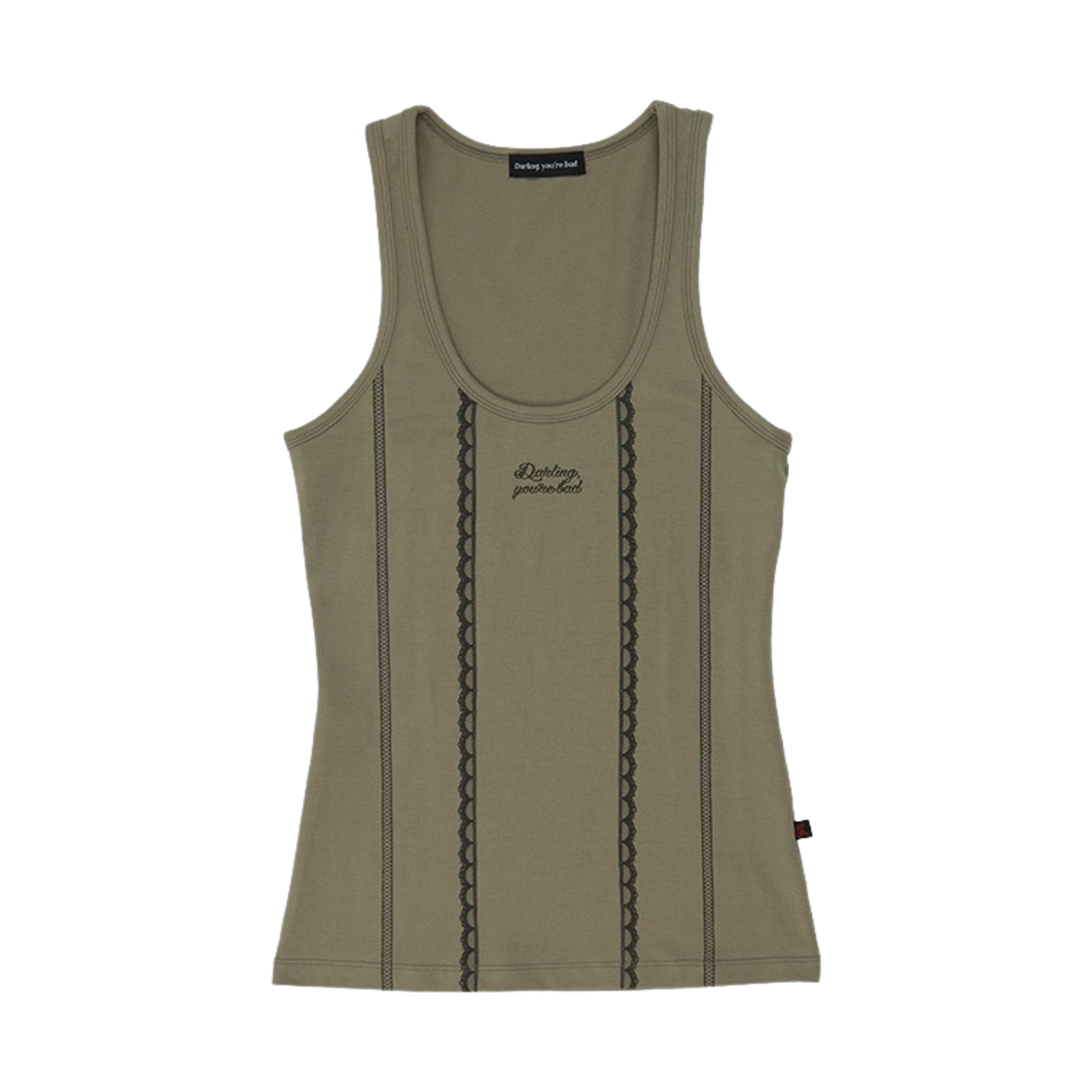 달링유어배드 우먼 레이스 프린티드 슬리브리스 탠드 카키(Darling You're Bad Women Lace Printed Sleeveless Tanned Khaki)