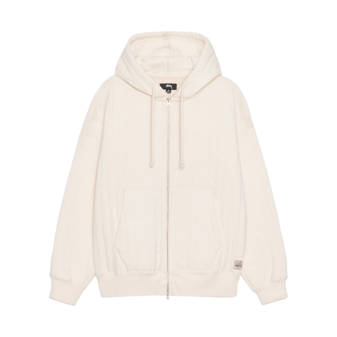 스투시 버티컬 퀼티드 후드 집업 아이보리(Stussy Vertical Quilted Zip Hoodie Ivory) - 1