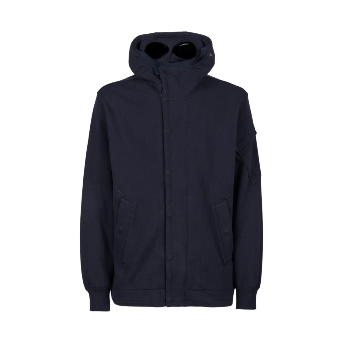 13CMSS055A005086W888 C.P. Company Diagonal Raised Fleece Goggle Zipped Hoodie Navy - 22FW - 대표 이미지 #1