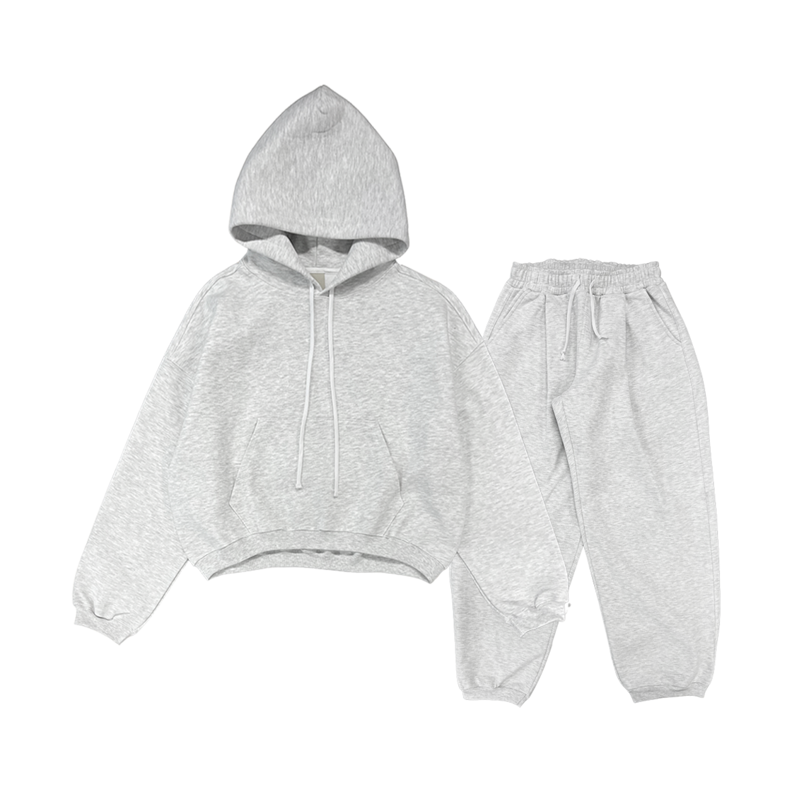 UMCM97LM Undermycar  Mu.97 Anti Fxxking Logo Play Oversized Bonded Sweat Set-up (Hoodie, Jogger) - Light Melange