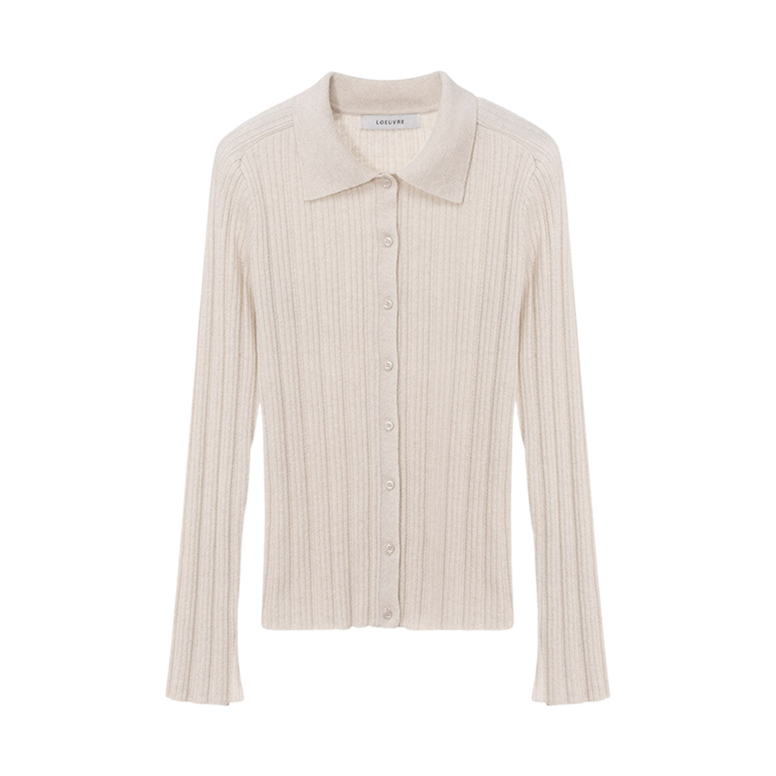 SK4WP954-9F (W) Loeuvre Collar Slim Cardigan Ecru Beige